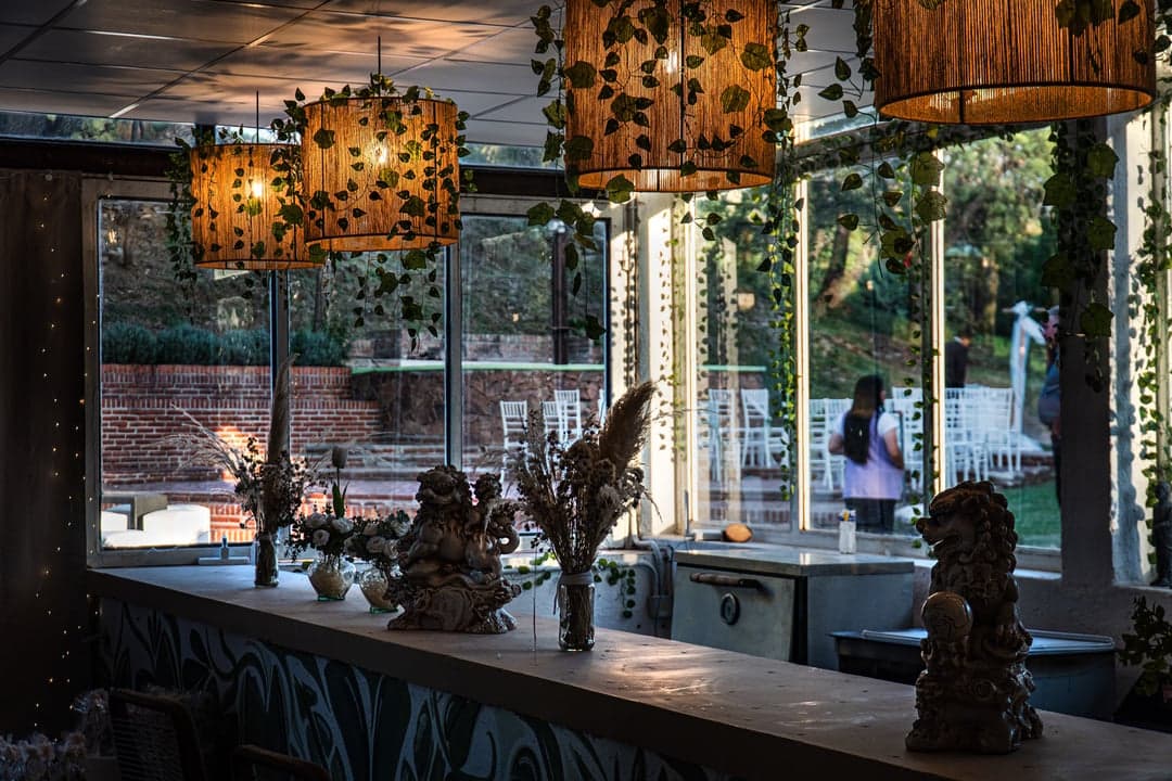 Barra decorada del salon de eventos